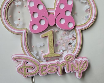 Minnie Mouse cake topper, Minnie inspired birthday cake topper, kids birthday cake topper, cake topper,disney inspired paper cake topper