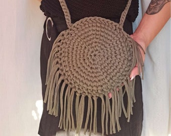 Crochet Handbag - Bohemian Knit Crossbody Boho Bag, Artisanal Accessory for Daily Essentials, Great as a Unique Birthday Gift