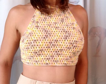 Crochet halter top, Crochet summer tops, Crochet tops for women, crochet shirt, summer crochet top