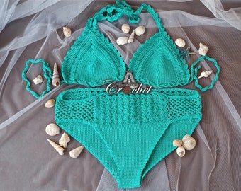 Crochet Bikini set, Crochet swimwear set, Knit bikini set