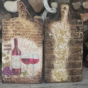 Wooden Cutting Board Decoration - Handcrafted Decoupage Kitchen Tool, Unique Chef Gift Idea