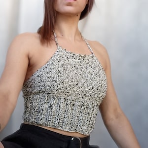 Crochet crop top, Crochet halter top, Knit crop top