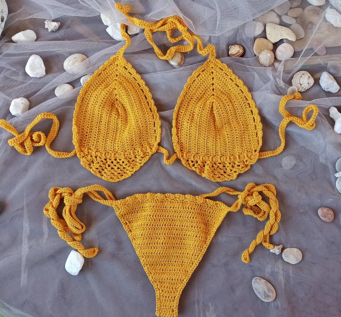 Sexy Crochet bikini set Crochet swimwear Sexy bikini | Etsy