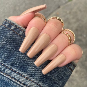 Caramel Brown Nude Press On Nails Fall Nails Brown Nails Glue on Nails Gel Nails Nails image 1