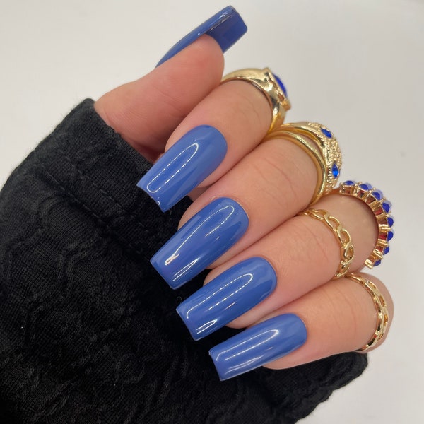 Blue Press On Nails, Blue Nails, Press Ons, Press on Nails, Nails, Glue on Nails