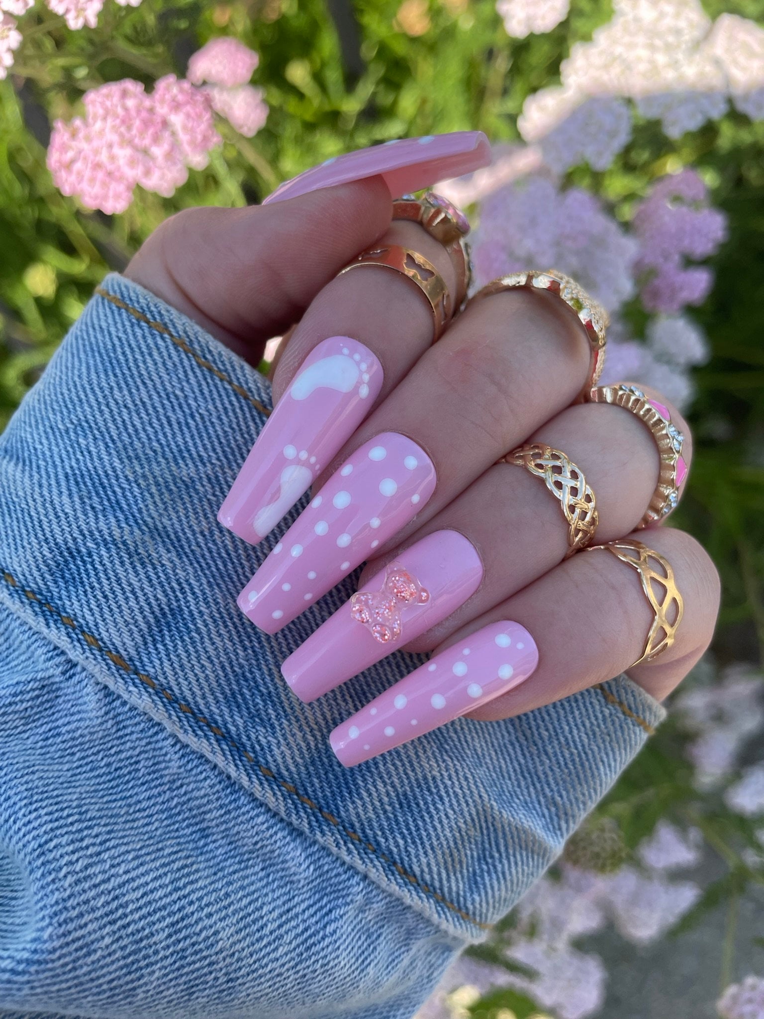 pink baby animals girl baby shower minx nail art | Zazzle
