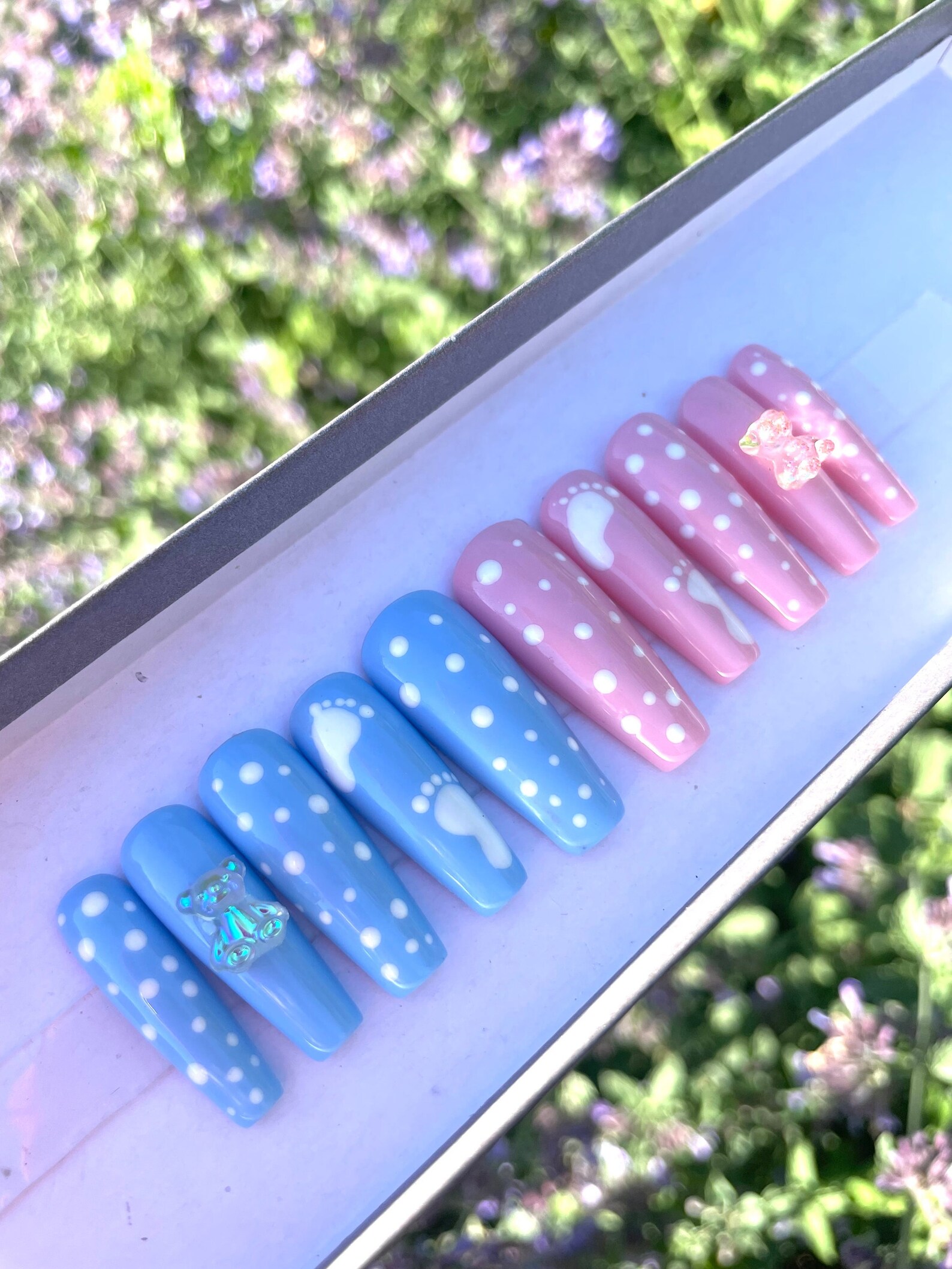Gender Reveal Nails Baby Shower Nails 3D Nails Gummy Etsy