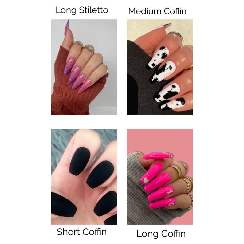Orange Press On Nails Fall Nails Matte or Gloss Choose Your Shape Coffin Nails Stiletto Nails Fake Nails Glue on Nails image 5