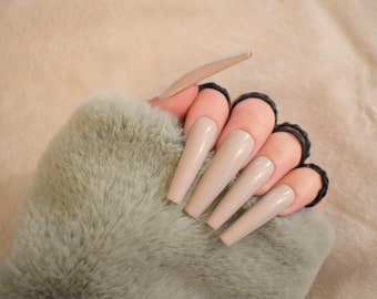 Press On Nails, Press Ons, Glue On Nails, Stone Colored Nails, Plain Nails