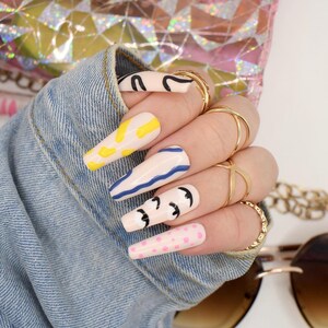 Mix Match Nails | Mix Match Press On Nails | Press On Nail Set | Kylie Inspired Press Ons | Luxury Nails