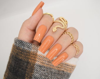 Pumpkin Spice - Orange Press On Nails - Press Ons - Nails - Fall Nails - Nail Set - Press On Nails