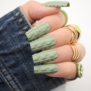 Green Press On Nails Sweater Nails Fall Nails Press Ons Press On Nails Fall Sweater Nails Glue Green Press On Nails Sweater Nails Fall Nails Press Ons Press On Nails Fall Sweater Nails Glue