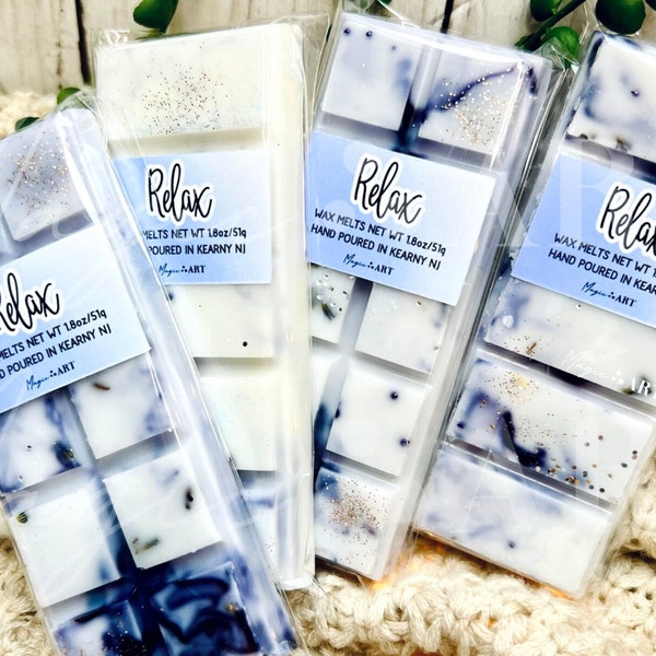 RELAX - Snap Bar Wax Melt, Lavender Scent, Strong Scented Wax Melts, Anti-Stress, Self-care Gifts, Spa Fragrance Decor