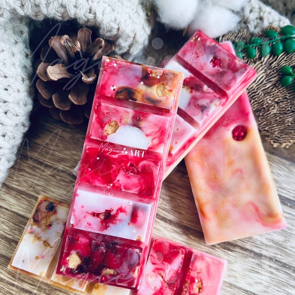 Raspberry Crumble - Snap Bar Wax Melt, Fruity Scent, Strong Scented Wax Melts, Party Favors, Birthday Party Gifts