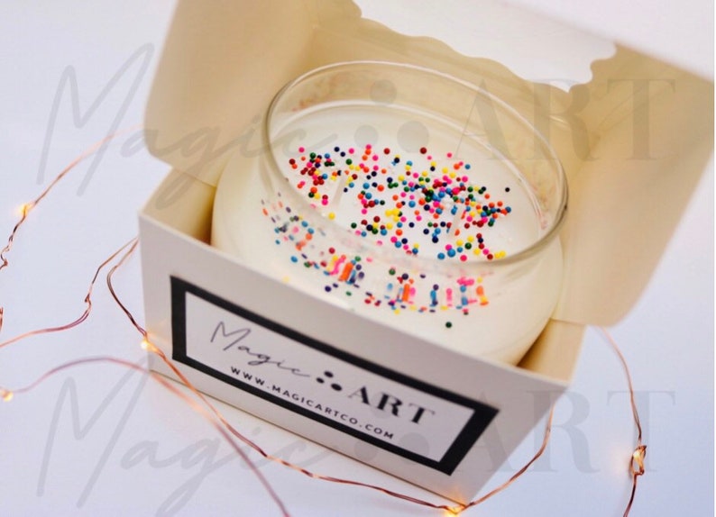 Sprinkle Birthday Cake Candle, Handmade Soy Blend Wax, Dessert Scented Candle