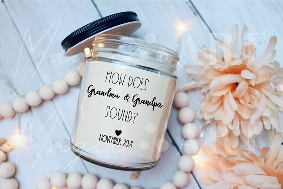Candle Gift Pregnancy Announcement for Grandma Baby Announcement Gift