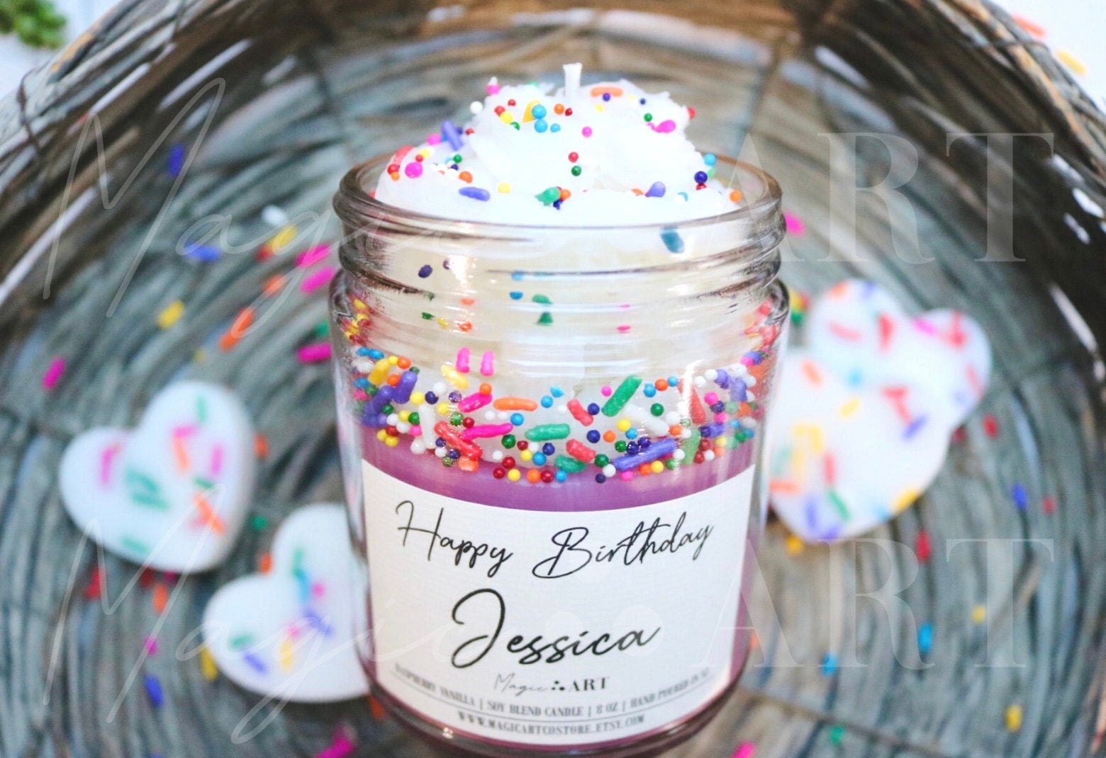 Pink Sprinkles Birthday Candle Birthday Cake CandleBirthday Etsy