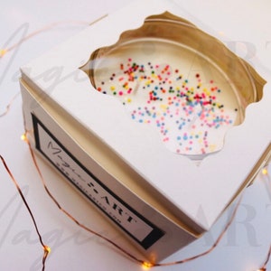 Sprinkle Birthday Cake Candle, Handmade Soy Blend Wax, Dessert Scented bild 6