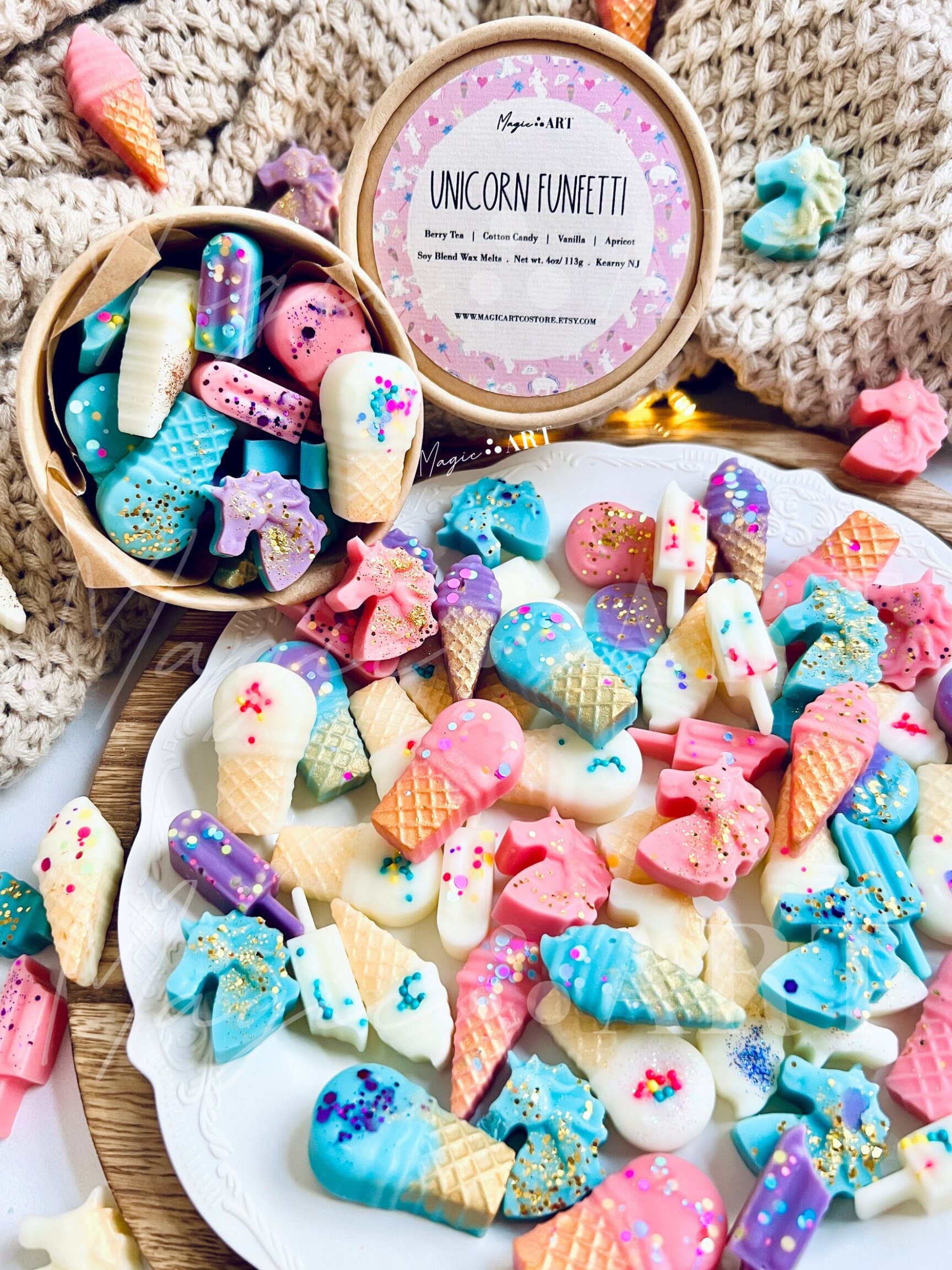 Ice Cream Wax Melts Collection: Fruity Summer Scents, Soy Blend