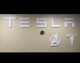 Tesla Wall Logo Letters- L-64'' x w-8'' Multiple colors