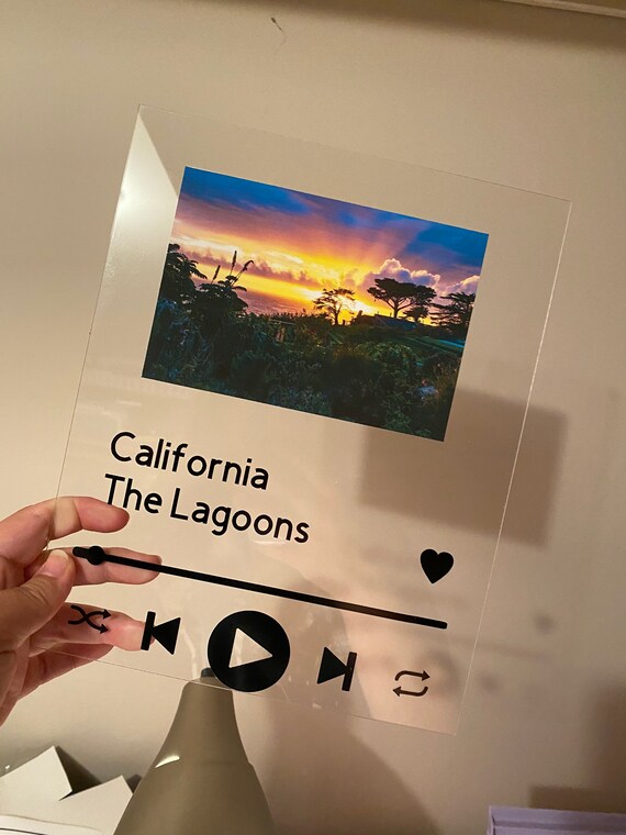 Spotify Inspired Song Plexiglass With A Custom Picture Etsy