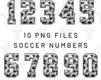 Archivo digital PNG. 10 números impresos de Soccer Sport. Listo para descargar e imprimir. Para DTF, sublimación uv DTF, camisetas, etiquetas y más.