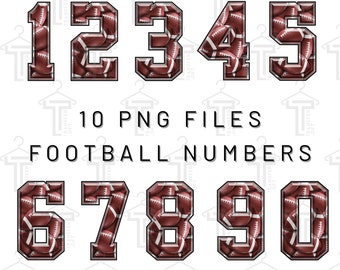 PNG Digital file. 10 Football Sport print numbers. Ready to download and print. For DTF, sublimation uv DTF, T-shirts, labels, and more.