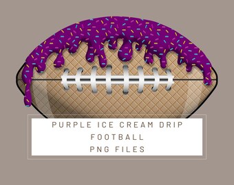 File digitale PNG. Numeri Purple Football Ice Cream Drip. Pronti per essere scaricati e stampati. Per DTF, sublimazione UV DTF, magliette, etichette…