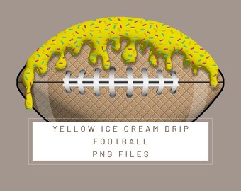 PNG Digital file. Yellow Football  Ice Cream Drip numbers. Ready to download and print. For DTF, sublimation uv DTF, T-shirts, labels…