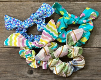 Easter and Spring Hair Tie/Scrunchie Set of 4 Hair Scrunchie, Hair Tie, Hair Elastic