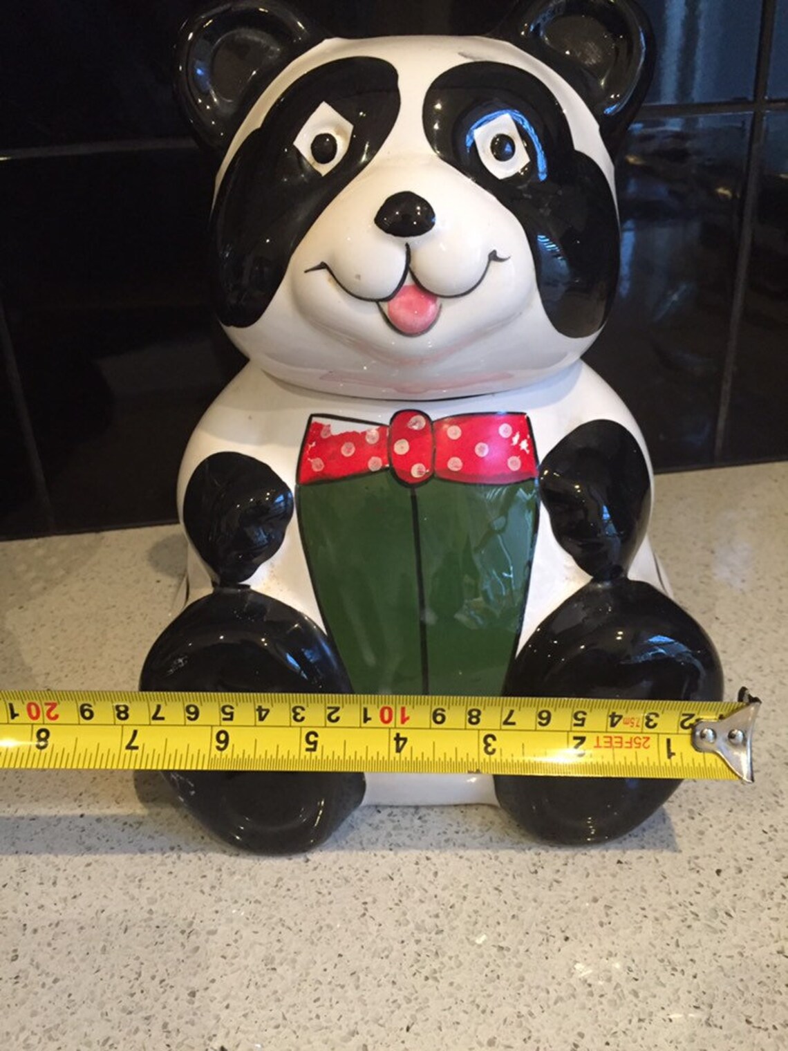 Vintage Panda Cookie Jar Ceramic Etsy