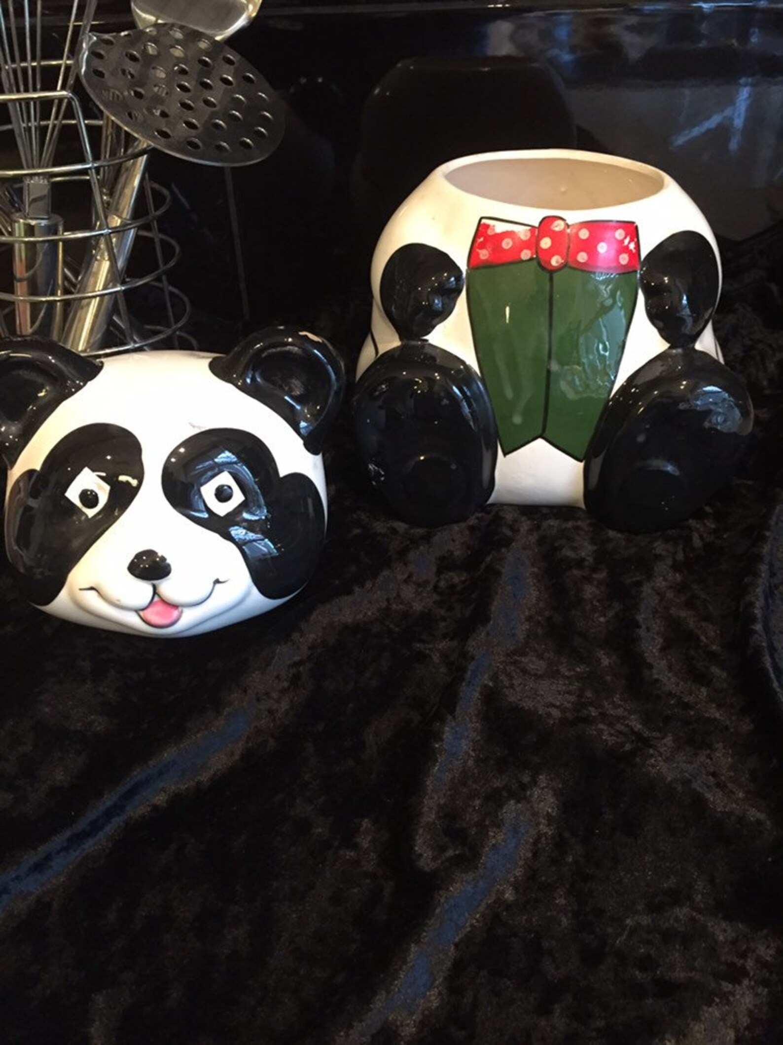 Cute Panda Sealed Ceramic Candy Jar: Kitchen Storage,Tea Can