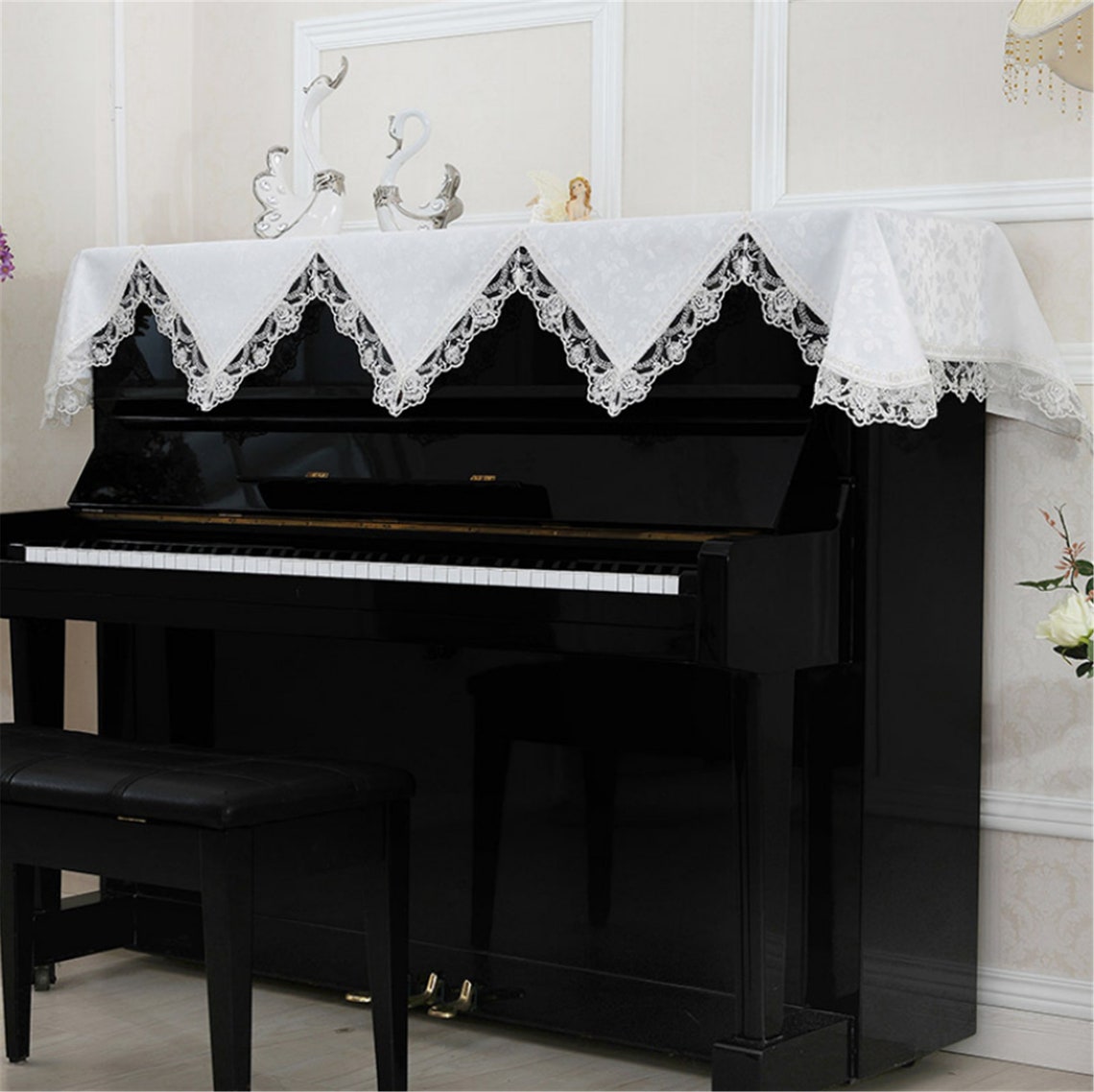 Lace Piano Dust Cover Piano Half Cover Piano Fresh Cloth Etsy