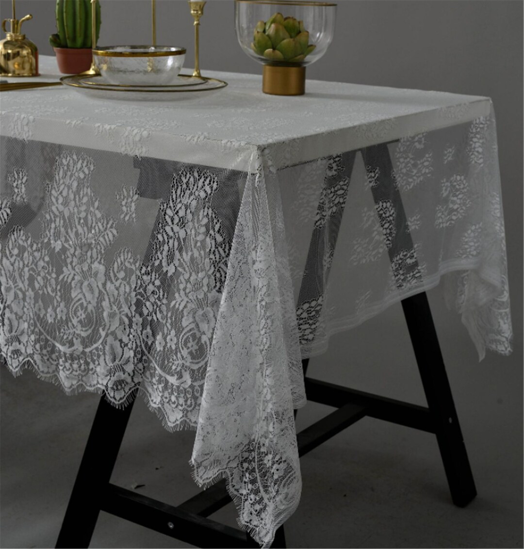 Wedding Embroidered Lace Handmade Lace Tablecloth table Etsy