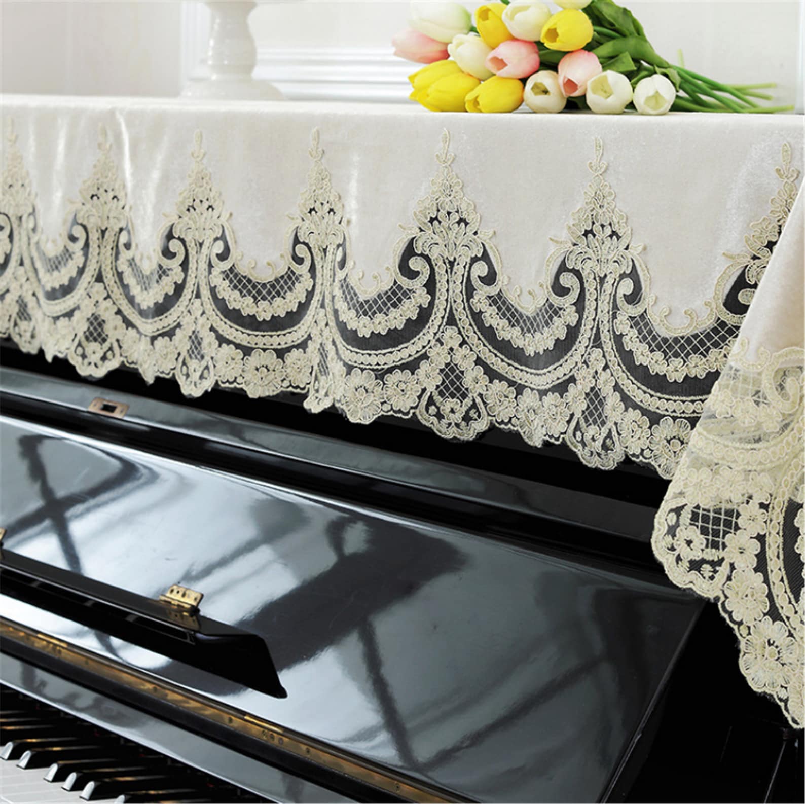 Europeanstyle Fabric Piano Cover, Lace Piano Cover, Fabric Simple