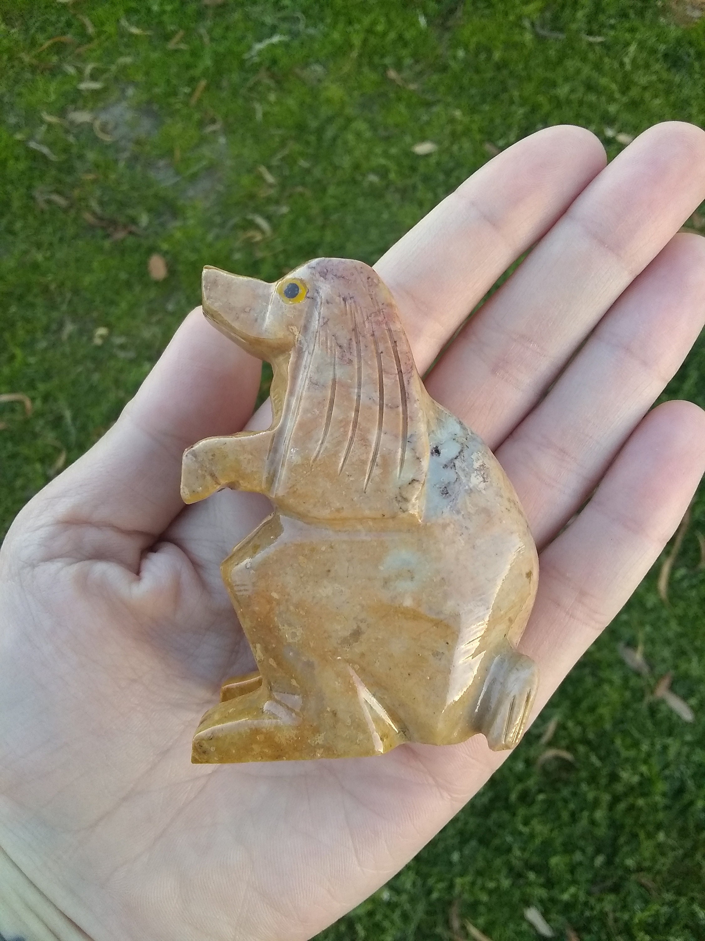 Puppy dog soapstone carving carved rock spirit animal Etsy