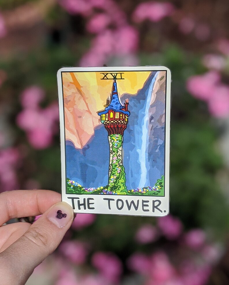 Tangled Disney Tarot Sticker / Rapunzel's Tower Tarot Card Etsy