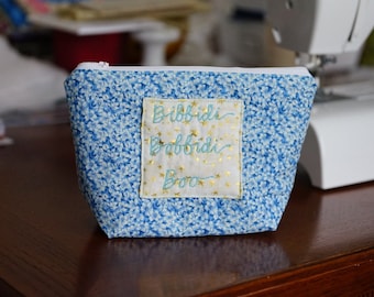Cinderella cosmetic bag / Bibbidi Bobbidi Boo disney toiletry bag/ lined floral Disney princess bag/ embroidered Cinderella bag