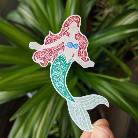 Floral Ariel Sticker the Little Mermaid Flower Sticker Disney
