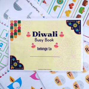 Diwali busy book, Diwali theme party games for kids, interactive hands-on learning, INSTANT DOWNLOAD