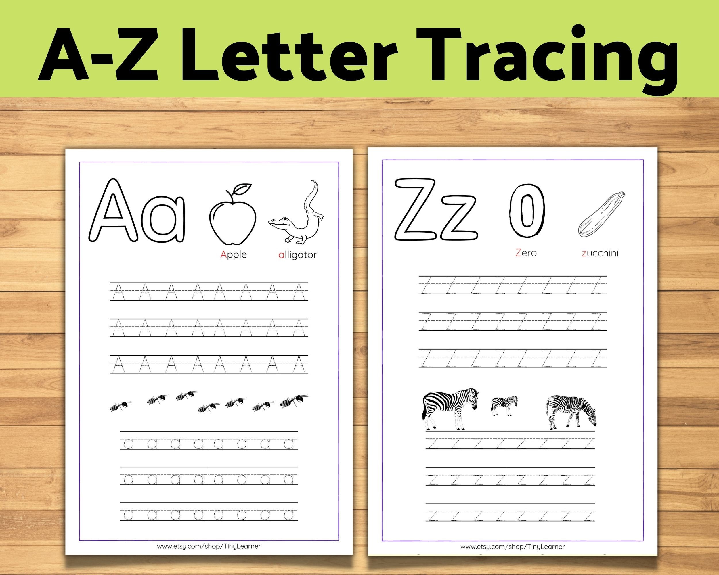 a z alphabet letters tracing worksheet hand writing practice etsy india