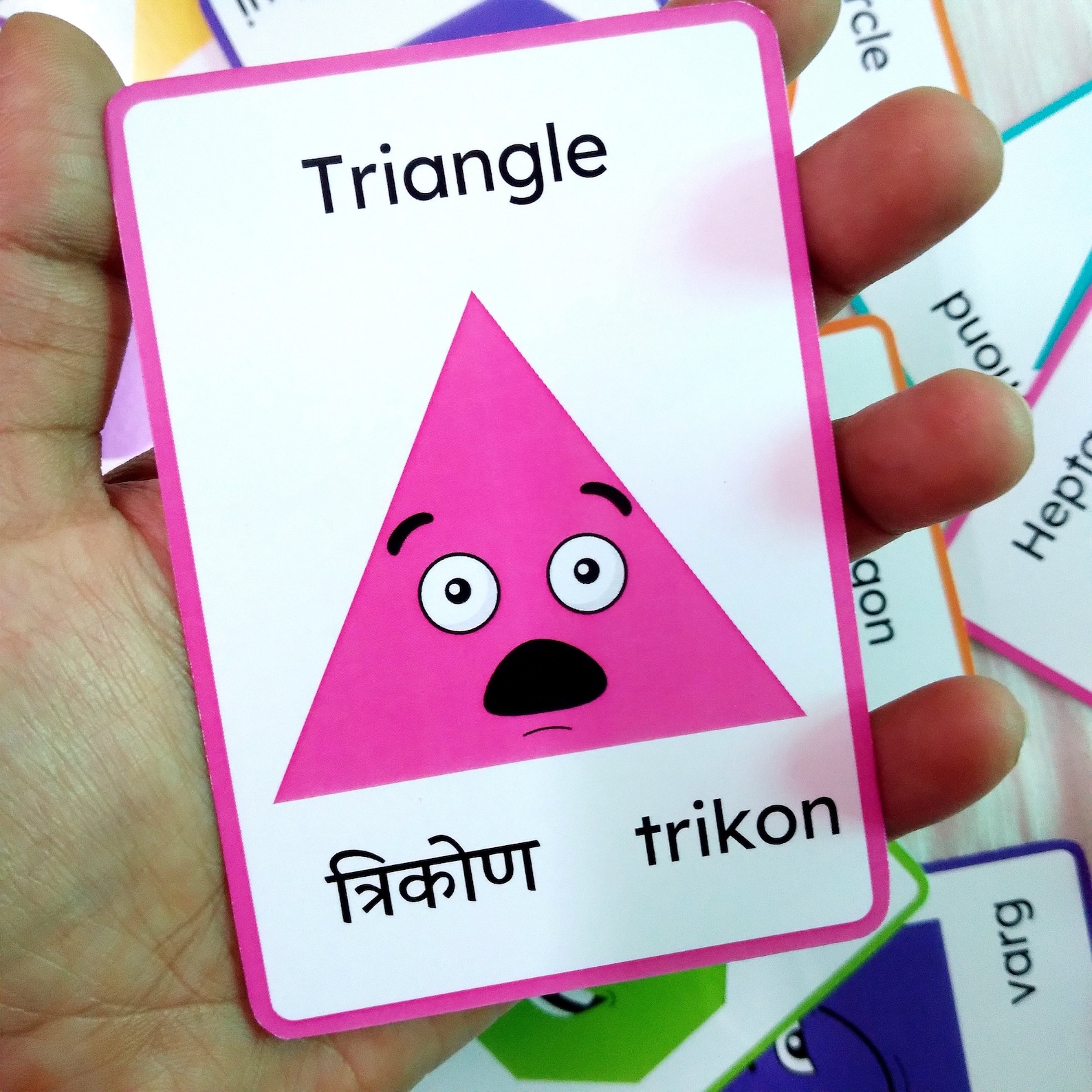 Hindi Shapes Flashcards Printable, Learn Hindi Pronunciation, Homeschool Education, English