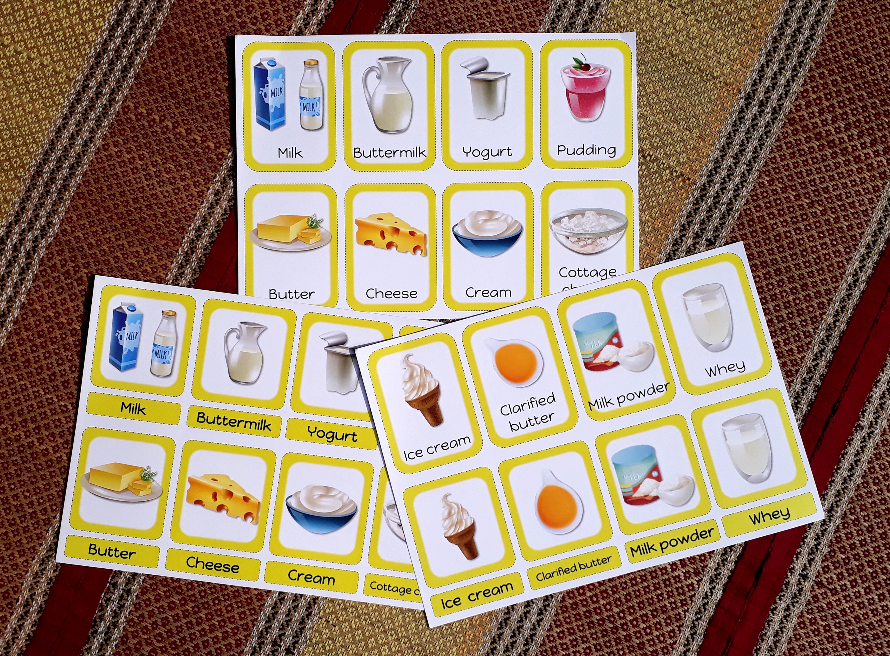 DAIRY FOOD flashcard food groupMontessori Etsy