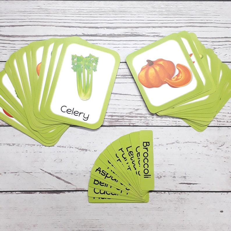 VEGETABLES Flashcard Food Group Montessori Flashcards Etsy