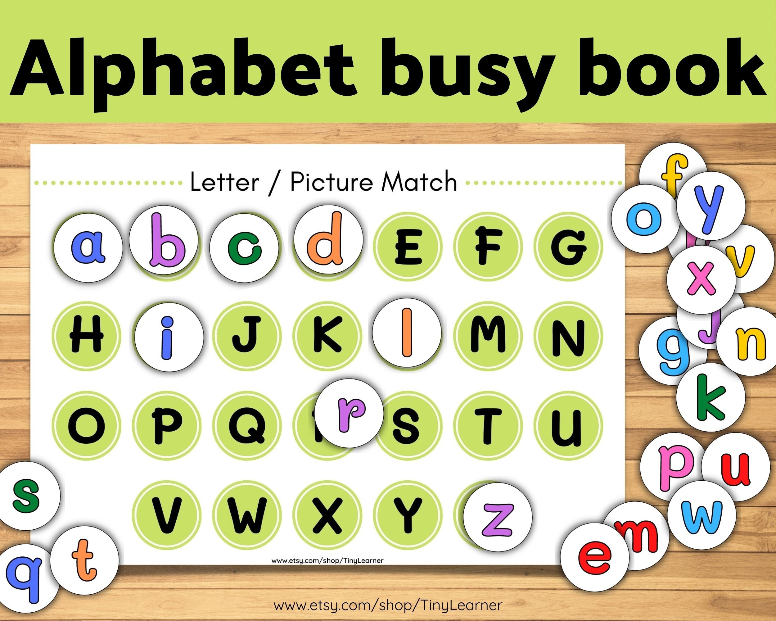 Alphabet matching busy book pages for toddler Letter matching Etsy