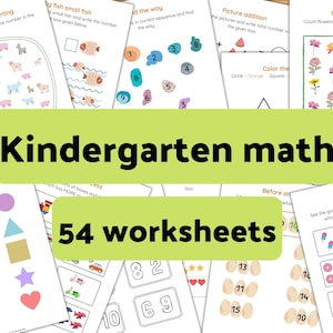 Kindergarten math, 1-20 number worksheets, number match, counting activity for kids, preschool printable, interactive learning
