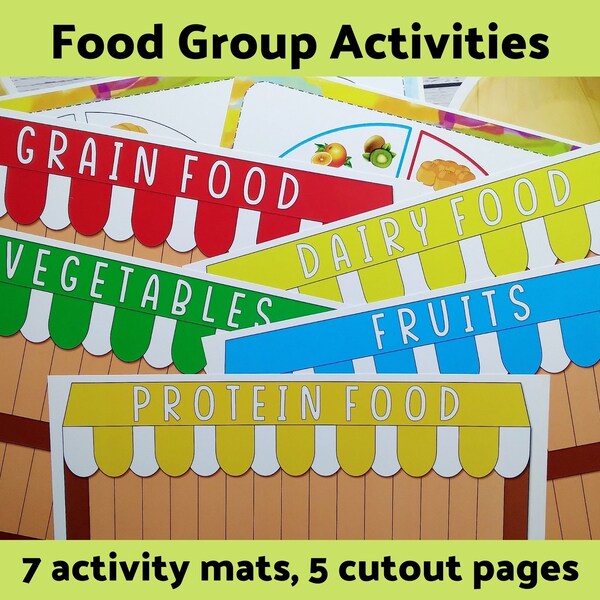 FOOD GROUP PRINTABLE learn about food group with hands on activity, Food group sorting for kids, My plate, printable pretend play