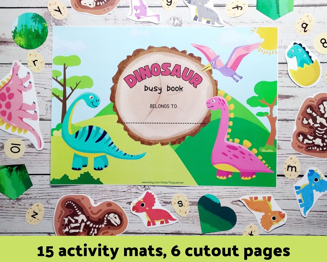 Printable Dinosaur Theme Busy Book for Kids, Toddler Busy Book ...