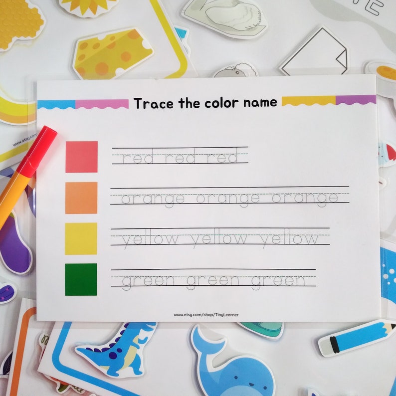 Colors Busy Book for Kids, Color Sorting, Color Worksheet, Preschool