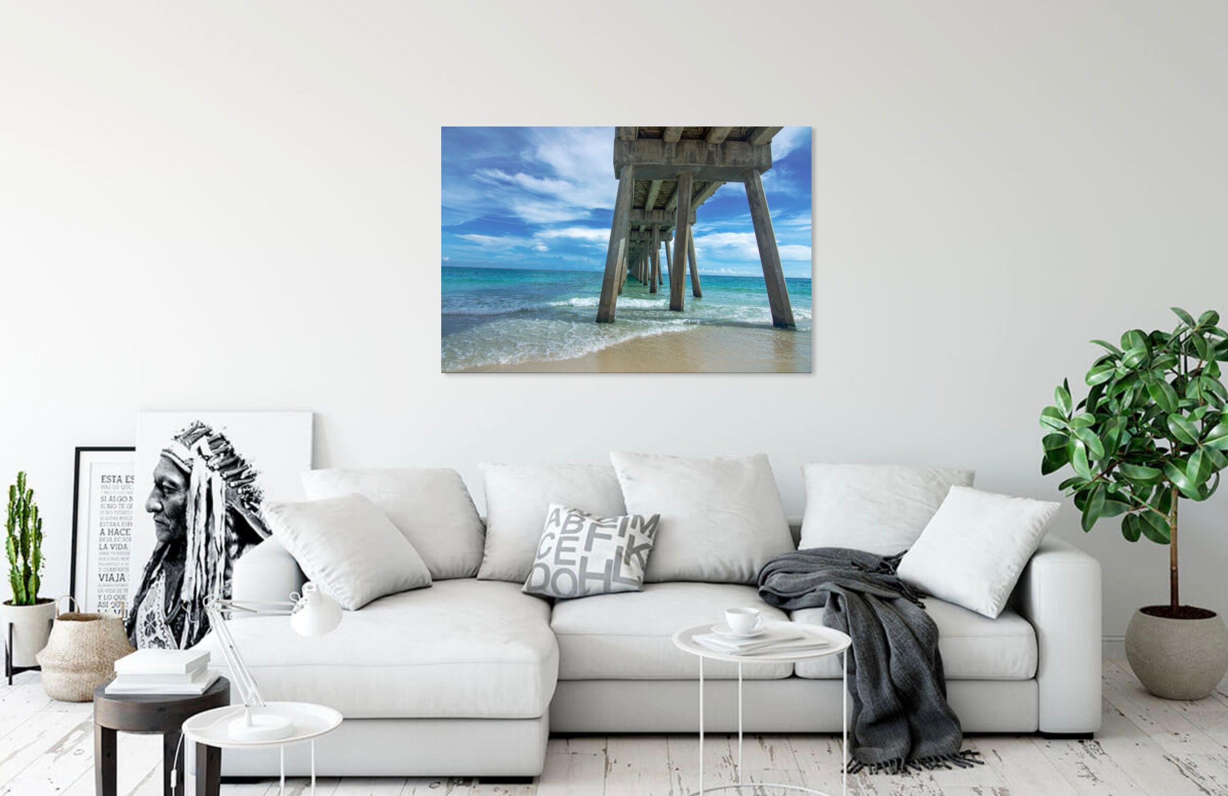 Pensacola Beach Digital Image Print Florida Ocean Gulf Pier Panhandle